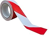 PVC-Warnband rot-weiß 50 mm x 33 m (33 m x 50 mm = 1 Rolle)