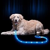 NOVKIN LED-Hundeleine, wiederaufladbar, beleuchtete Hundeleine, hält Ihre Hunde sichtbar und sicher für nächtliche Spaziergänge, für kleine, mittelgroße und große Hunde